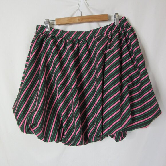 Paul Tazewell Wicked Bubble Mini Skirt Black Green Pink Stripes Size XL NWT - Picture 3 of 14